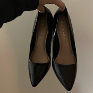 Kelly & Katie Black Triangle Toed Heels